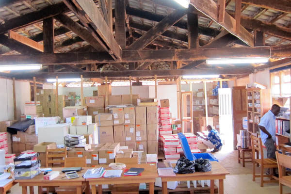 The MSF office and warehouse space, full to capacity